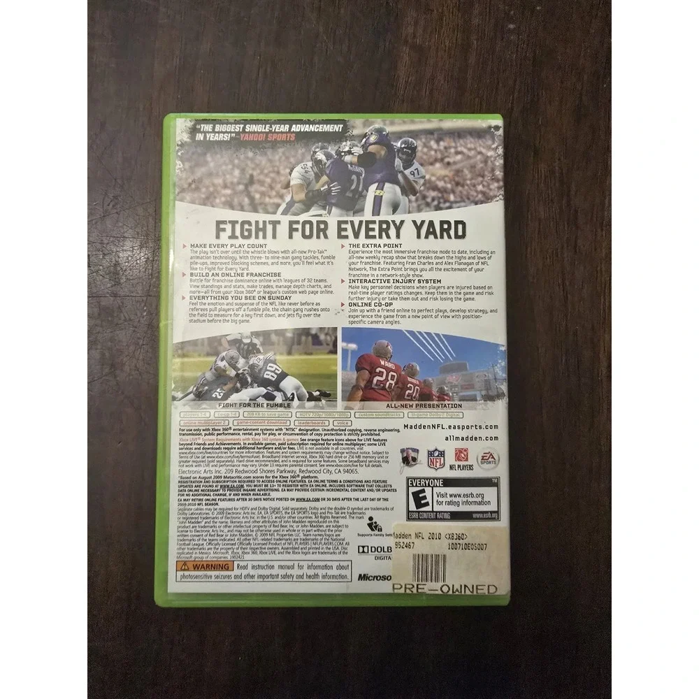 MADDEN NFL 10 XBOX 360 VIDEO GAME